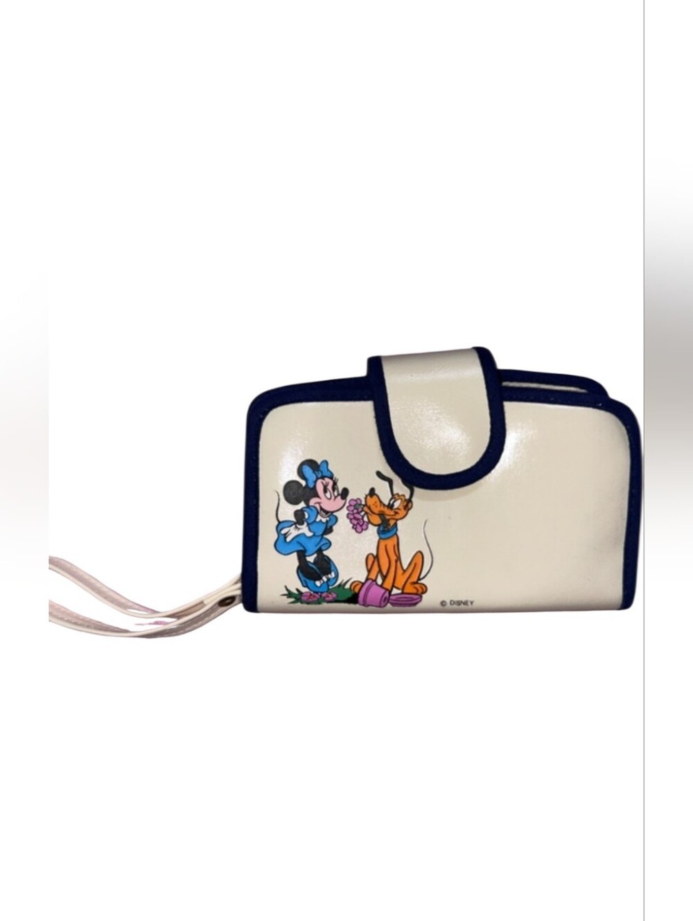 Disney Cream and Navy Minnie Mouse & Pluto Wristlet Wallet